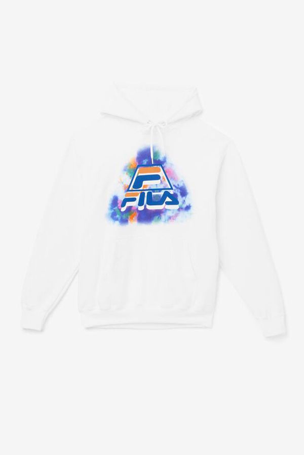 Fila Dracen Tie Dye Men's Hoodies - White,NZ 964-8965